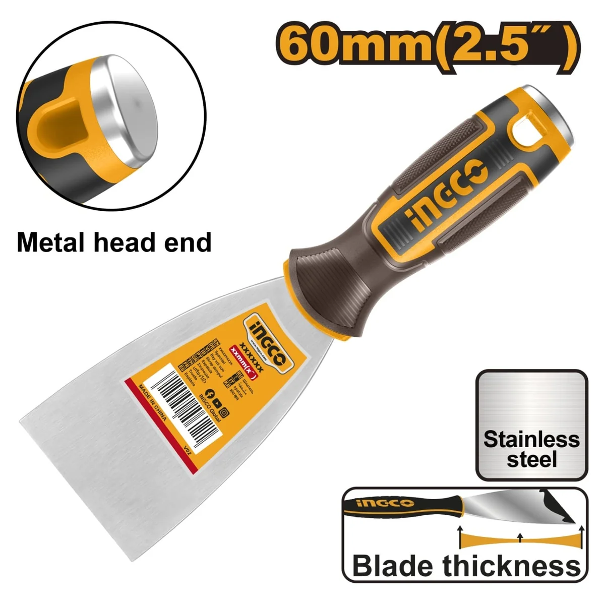 Spaclu Otel Inoxidabil 100mm (Nou) INGCO HPUT08100