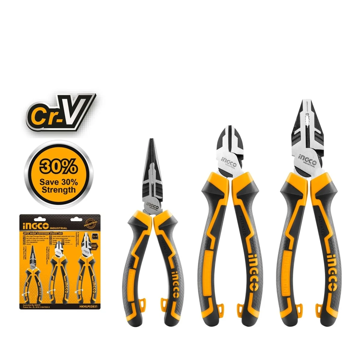 Patentì Industriali Cu Efort Redus Set 3 Buc Ingco HKHLPS2831