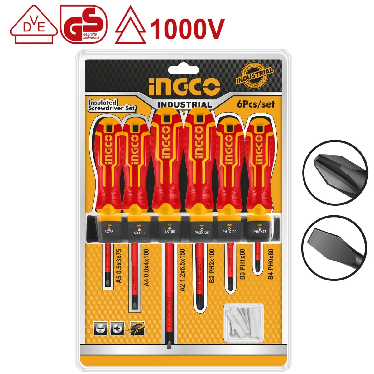 Surubelnite Electricieni 6pcs INGCO HKISD0608