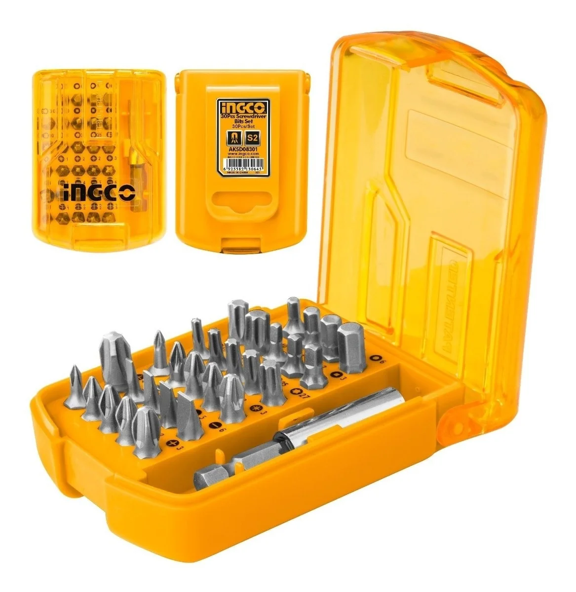 Set Biti 30 Piese Ingco Aksd08301 – Compatibilitate Universala, Organizare Compacta