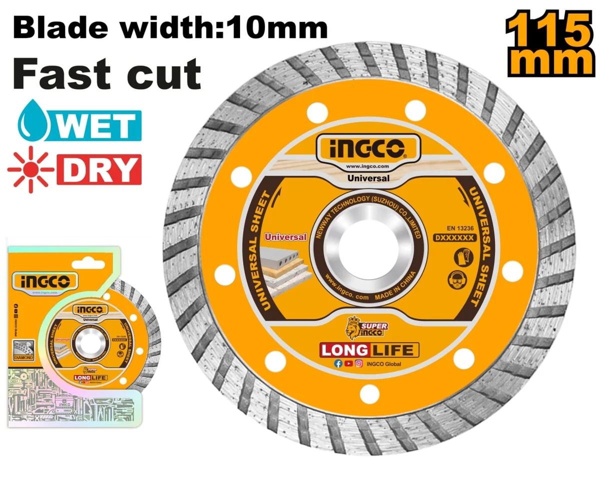 Disc Diamantat Turbo 125mm x 7,5mm Ingco DMD031252