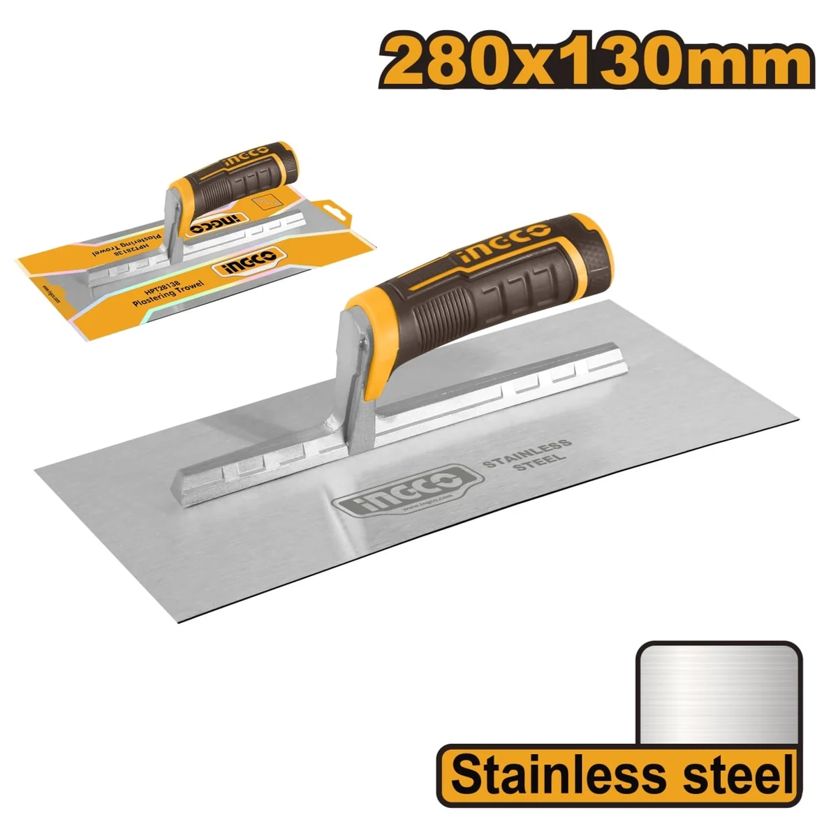 Gletieră Dreaptă 280x130mm INGCO HPT28138 – Mâner Ergonomic, Suport Aluminiu