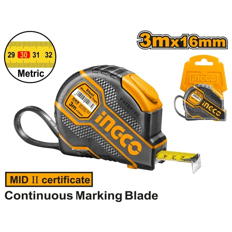 Ruleta Autoblocaj 8m Grosime 25mm Ingco HSMT08081E