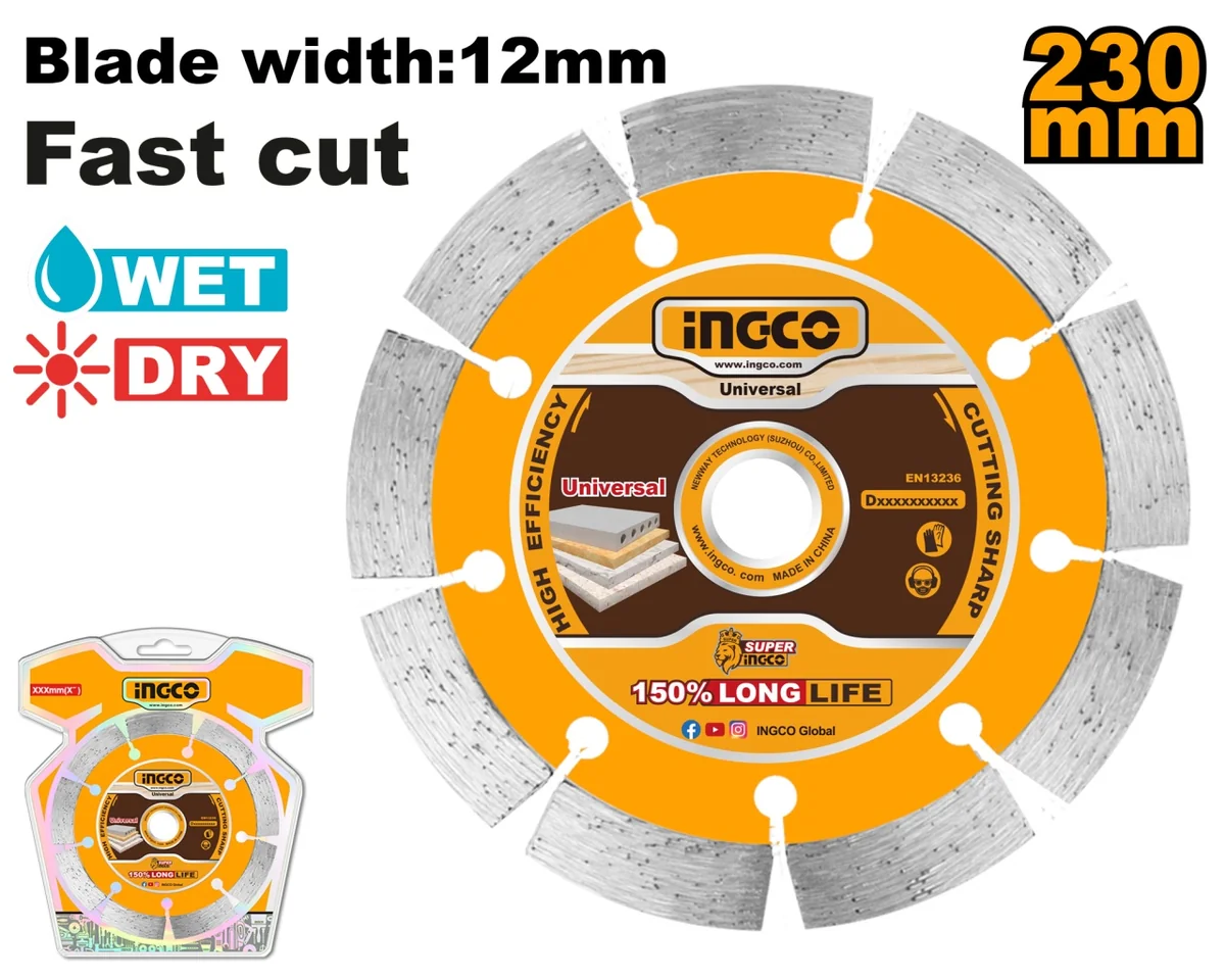 Disc Diamantat Segmentat 125x10mm Industrial INGCO DMD011251