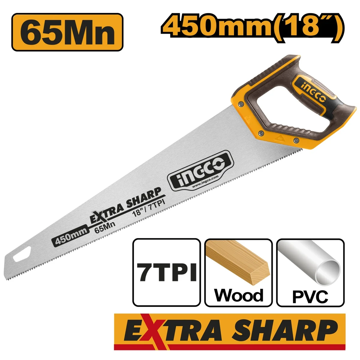 Fierastrau Manual Cu Maner Plastic 45 Cm Super Select INGCO HHAS15450