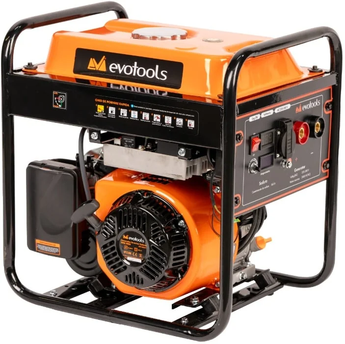 Generator De Curent 2-In-1 Cu Invertor Sudura Aparat 160A, 2000W, 4 Timpi, Evotools 683211