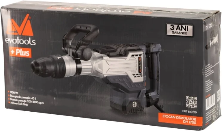 Ciocan Demolator 1700W, 45J, 2100Bpm, 11Kg, Picamer Profesional Evotools Plus 683280