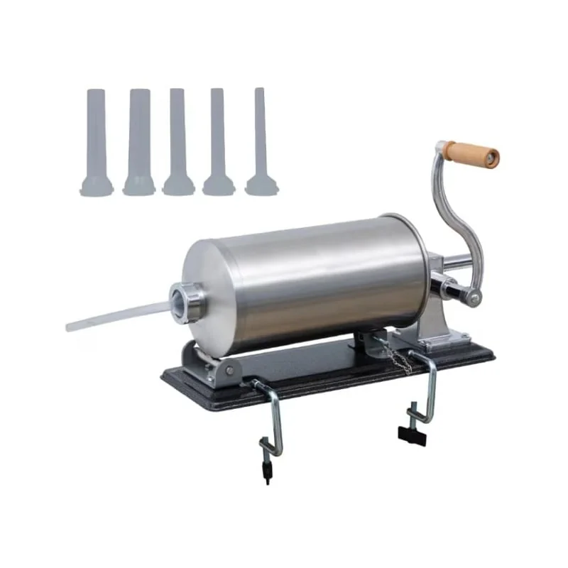Mașina De Umplut Cârnați 4Kg Orizontală Profesională Inox Cu 5 Palnii, Sistem Airstop, CAMPION CMP1169