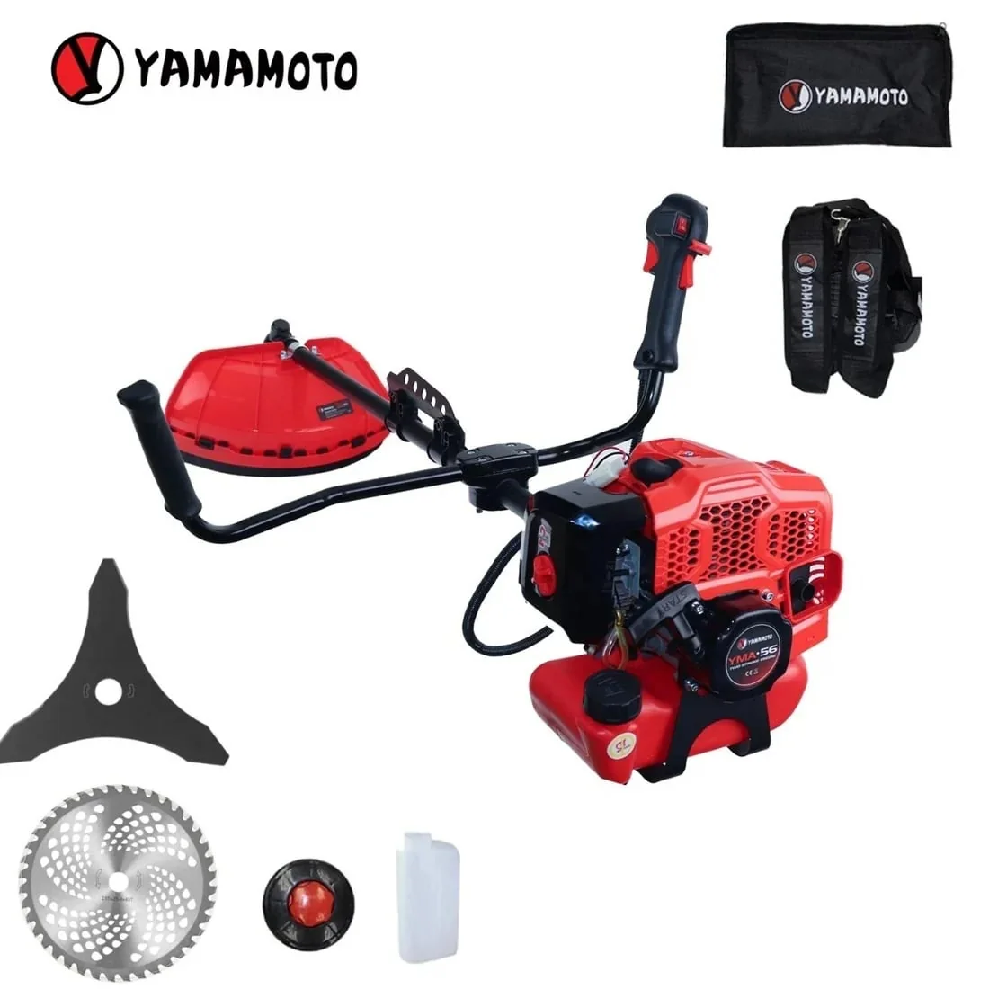 Motocoasa Benzina, 5.8 Cp, 43 Cmc, 10000 Rpm, 2 Timpi, 6 Accesorii, Yamamoto YMA.56