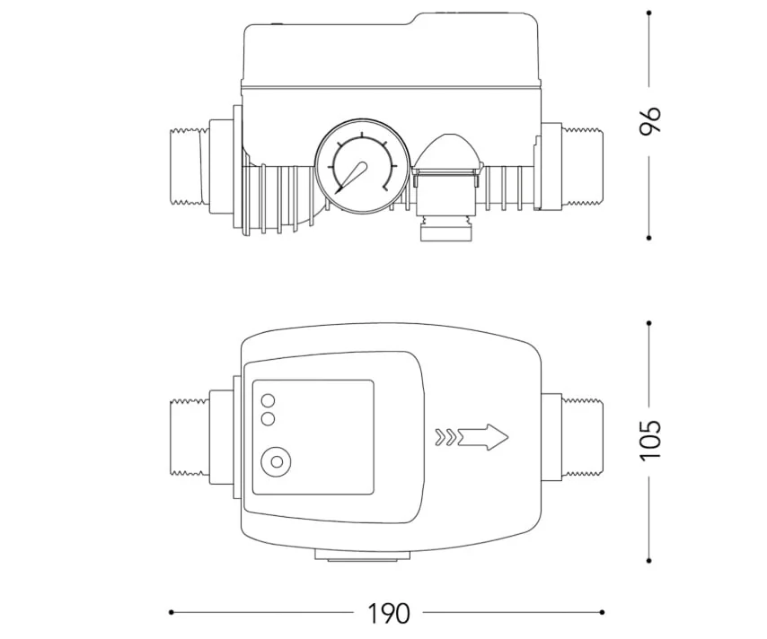 Presostat Electric Automat 1.1kW, 1'' Inch, Cu Manometru, Campion CMP1448