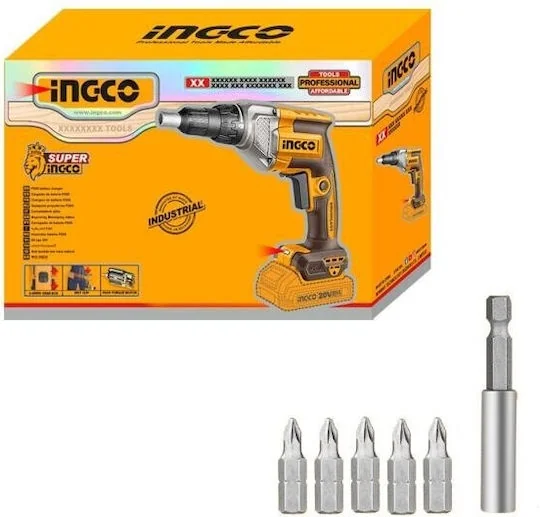 Bormasina 20V 1/4" Pentru Rigips, Motor Fara Perii, 4200Rpm, Fara Acumulator INGCO CDSLI20428