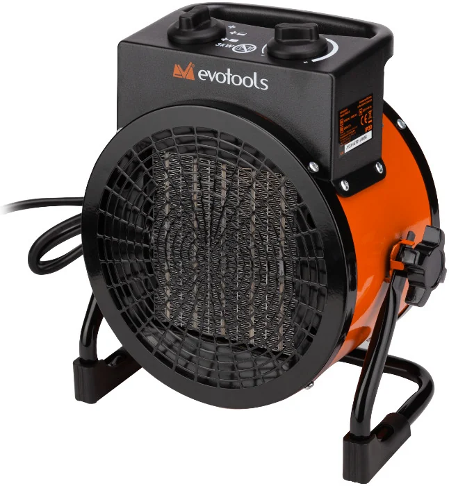 Aeroterma Electrica 3000W Cu Rezistenta Ceramica, 200m³/H, 3 Trepte, EvoTools 681849