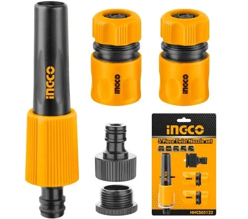 Accesorii Furtun Stropit 1/2" Cu Adaptor 3/4", Set 5 Piese, INGCO HHCS05122