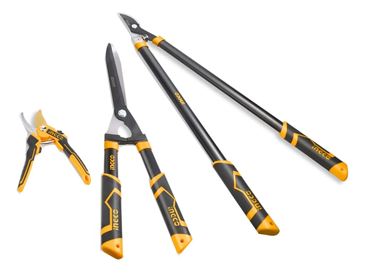 Set Foarfeca Gard Viu + Foarfeca Pomi 3 Buc Ingco – HLT76033 – Performanta Profesionala Si Fiabilitate Extinsa