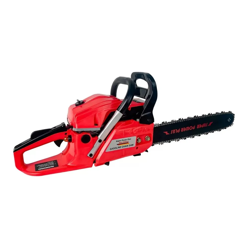 Pachet 8.8CP 58cmc Drujba Benzina + 3 Lanturi + 2 Lame + 2x Ulei Ungere Lant 1L + 2x Ulei Amestec 0.5L + 2x Bujii + Accesorii + Manusi Protectie Craft-Tec Germany, Super Power Plus Red Edition