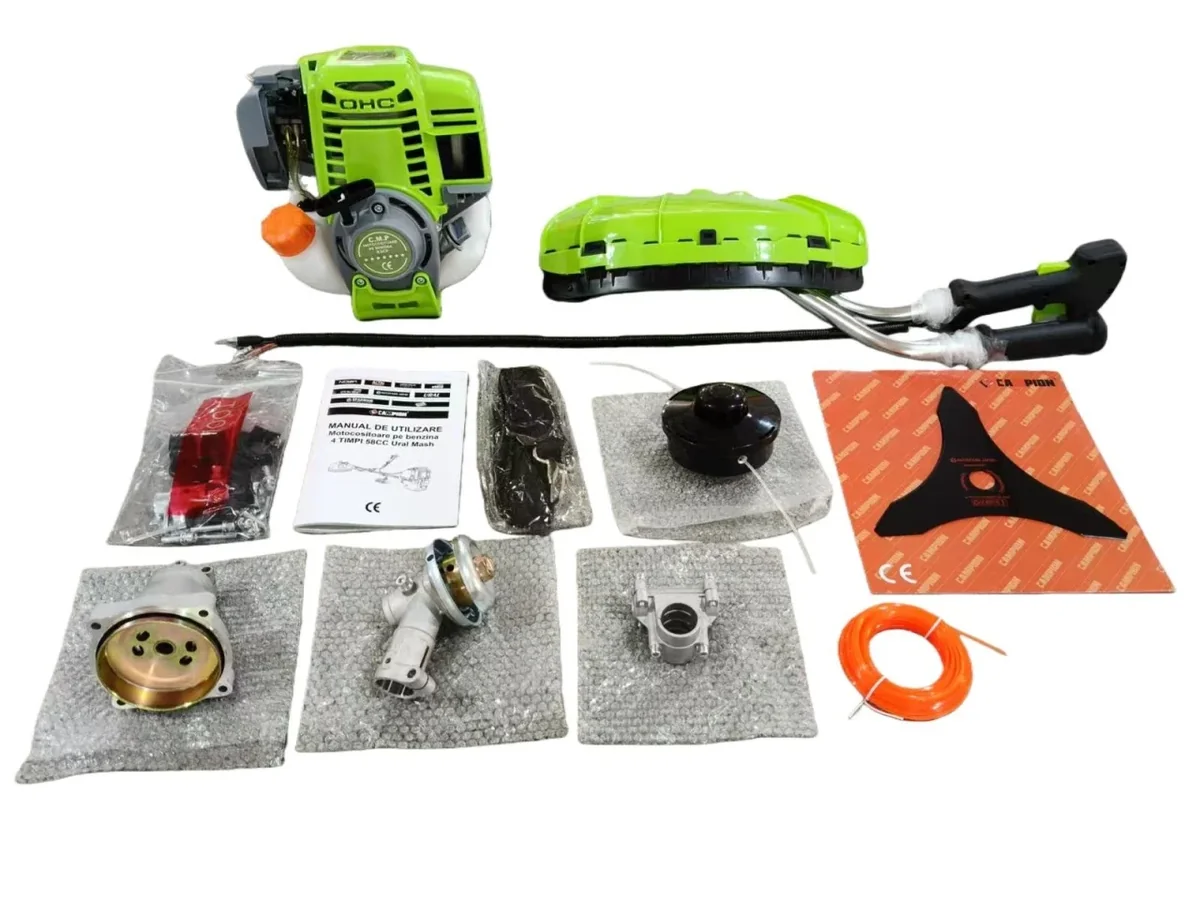 8.5CP, 4-Timpi Motocoasa Pe Benzina 4-Timpi, 8.5CP, 58CC, 12000 Rot/Min, Maner Anti-Vibratii, Easy-Start, Campion CMP1803
