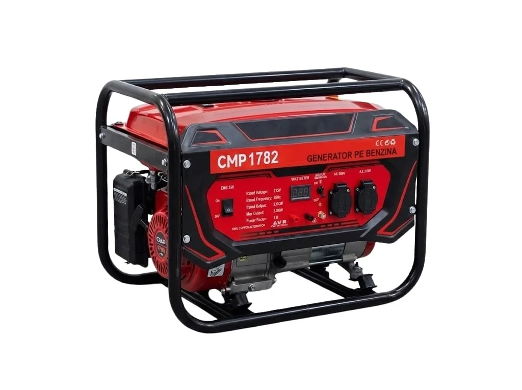3000W Generator De Curent 3000W Rezervor 16L Regulator Tensiune (AVR) Pe Benzina Motor 4 Timpi Campion Professional CMP1782