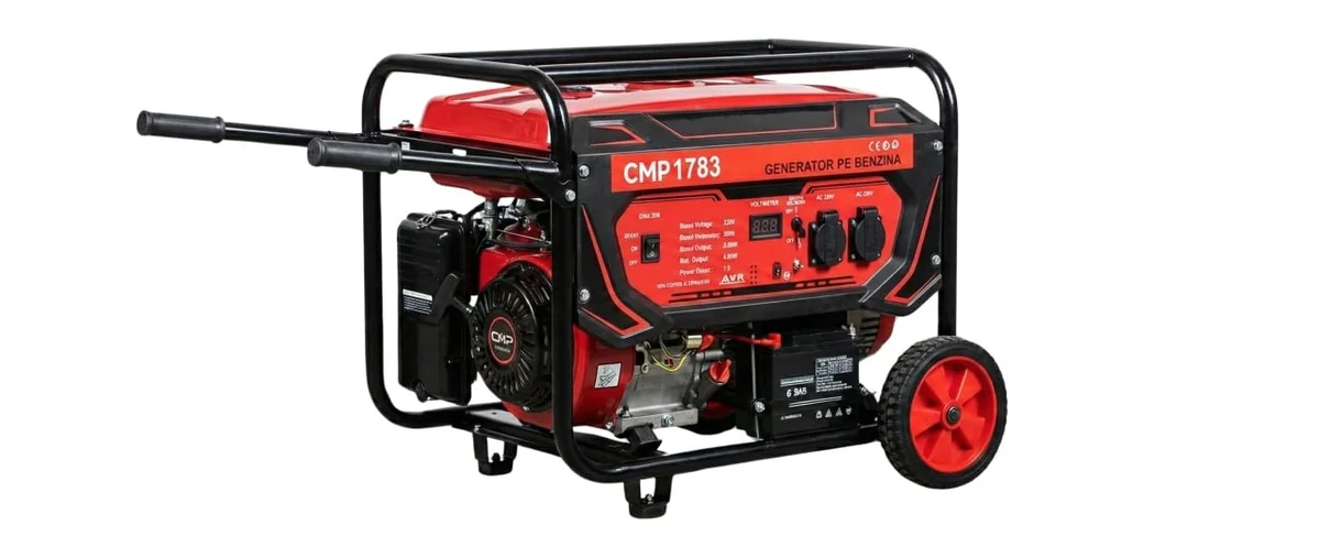Pornire Electrică Generator De Curent 4000W, Rezervor 16L, Roți De Transport, Regulator Tensiune (AVR), Campion Professional CMP1783