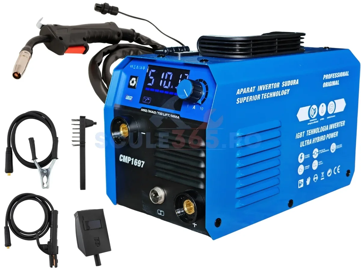 Aparat De Sudura Tip Invertor Cu Sarma 495A, Mma/Mig/Mag (Tig Lift Optional) Afisaj Digital, Ventilat, Urallmash Igbt Technology Ultra Hybrid Power, Cmp1697