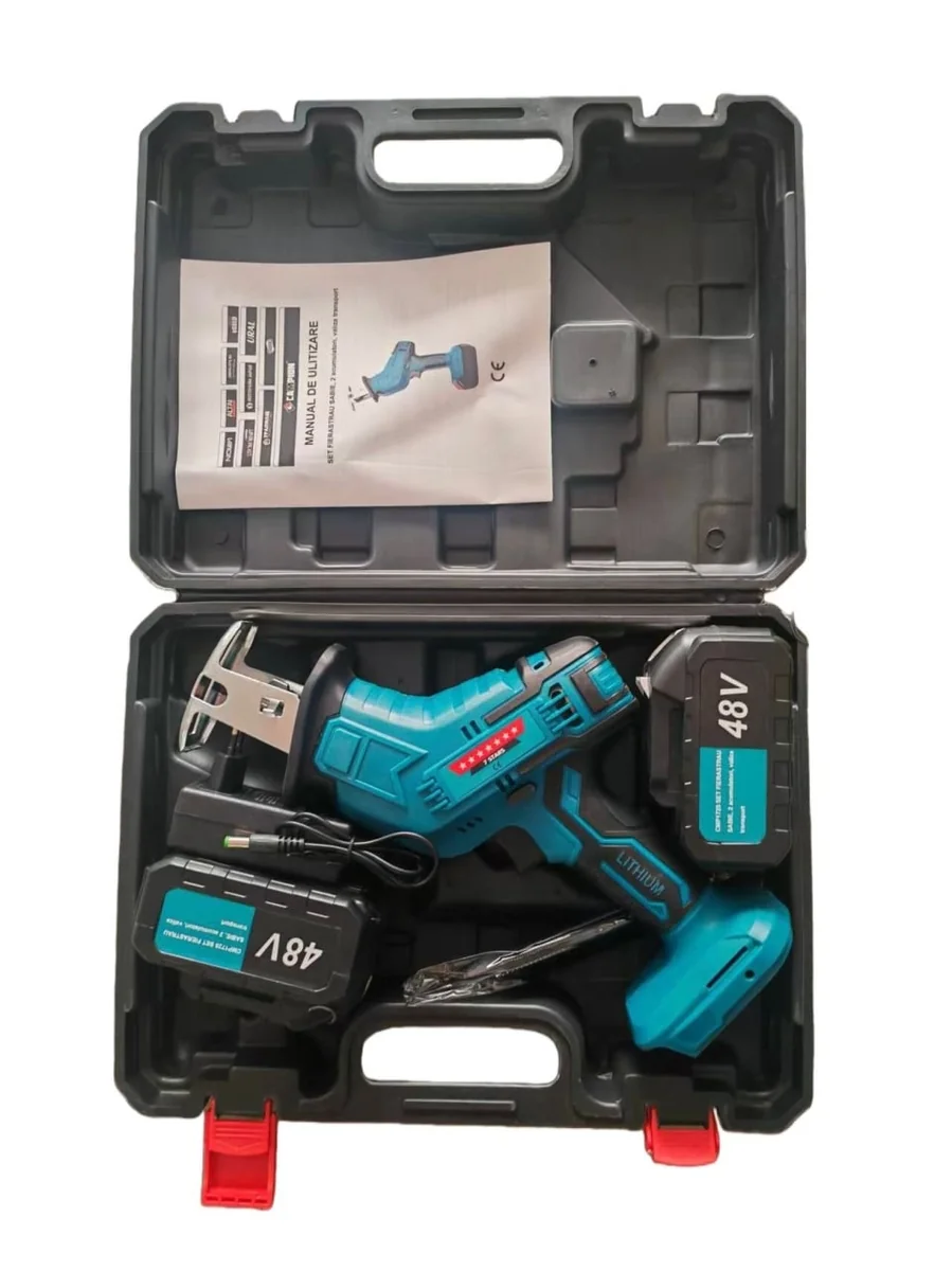 Fierăstrău Sabie 48V Cu 2 Acumulatori Li-Ion, Sistem Quick Release, Valiză Transport, Campion CMP1725F