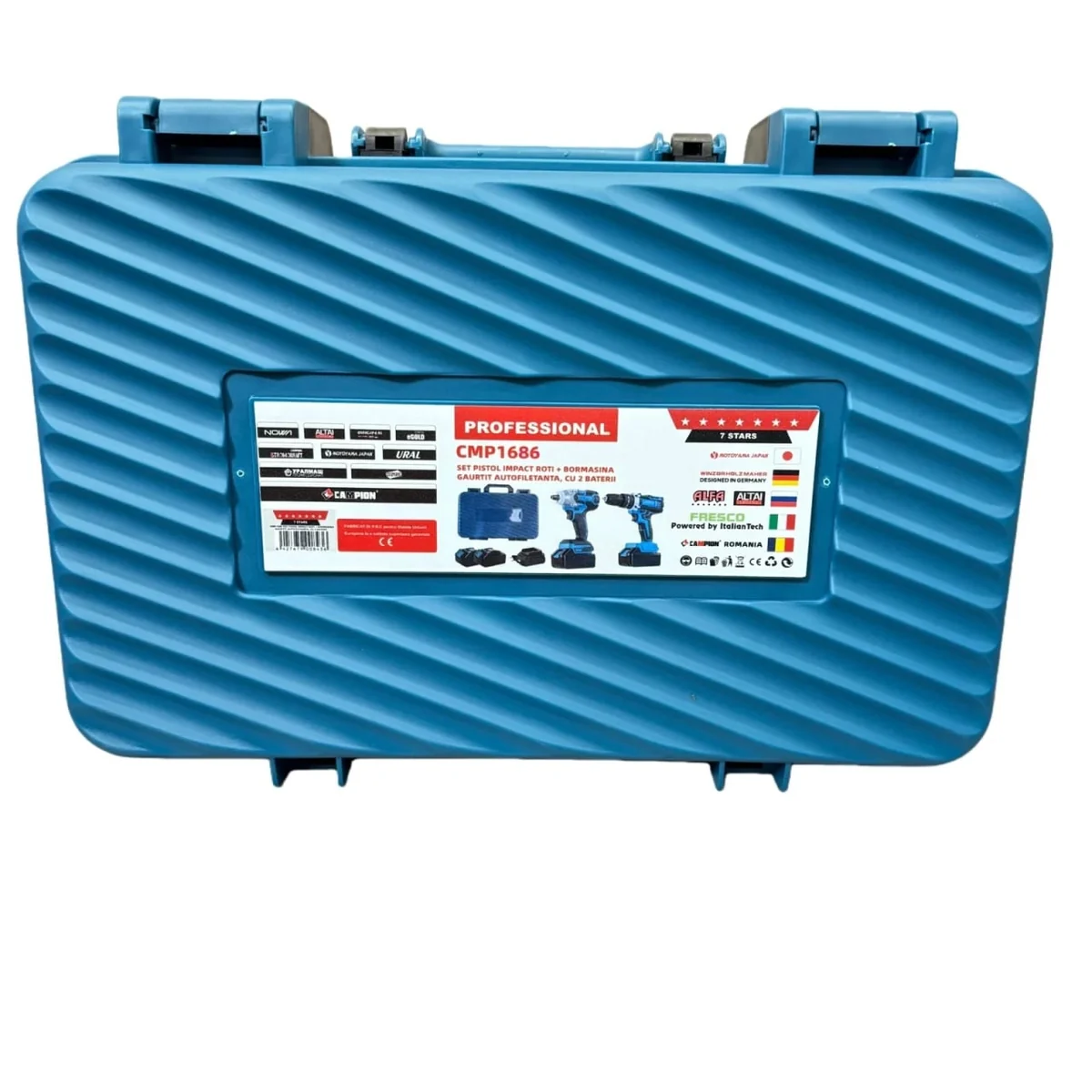 Set Bormasina Gaurit Si Insurubat + Pistol Cu Impact 350 Nm, 48V, Cu 2 Acumulatori Si Valiza Transport Campion Professional CMP1686