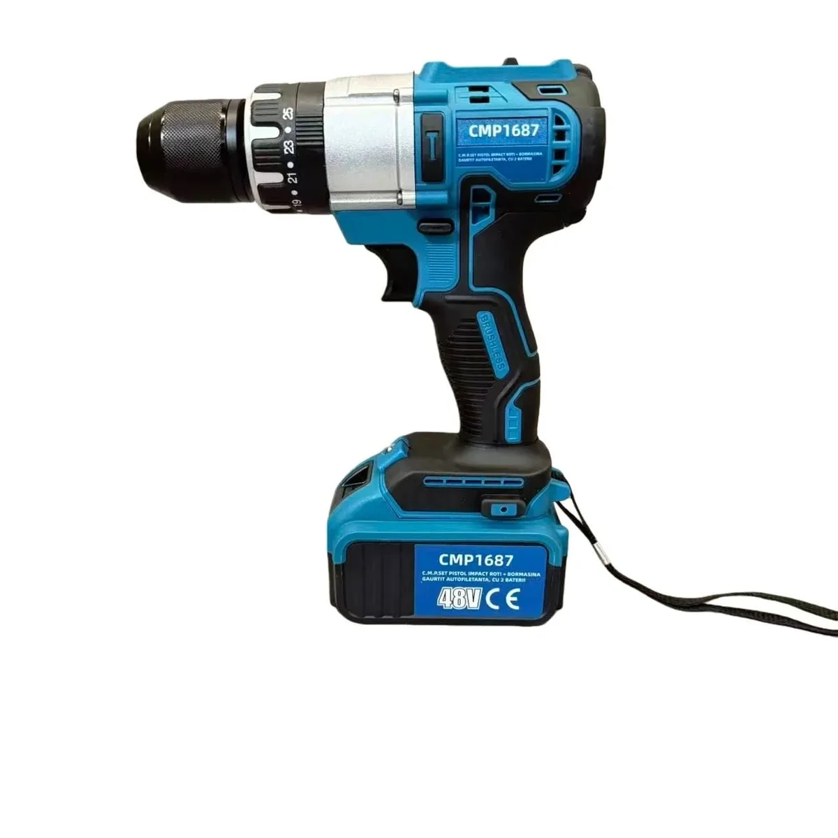 Set Trusa Autofiletanta Cu Percutie Si Flex Polizor Unghiular 125MM, 2 Acumulatori 48V, 8Ah, Valiza Transport Campion Professional CMP1687