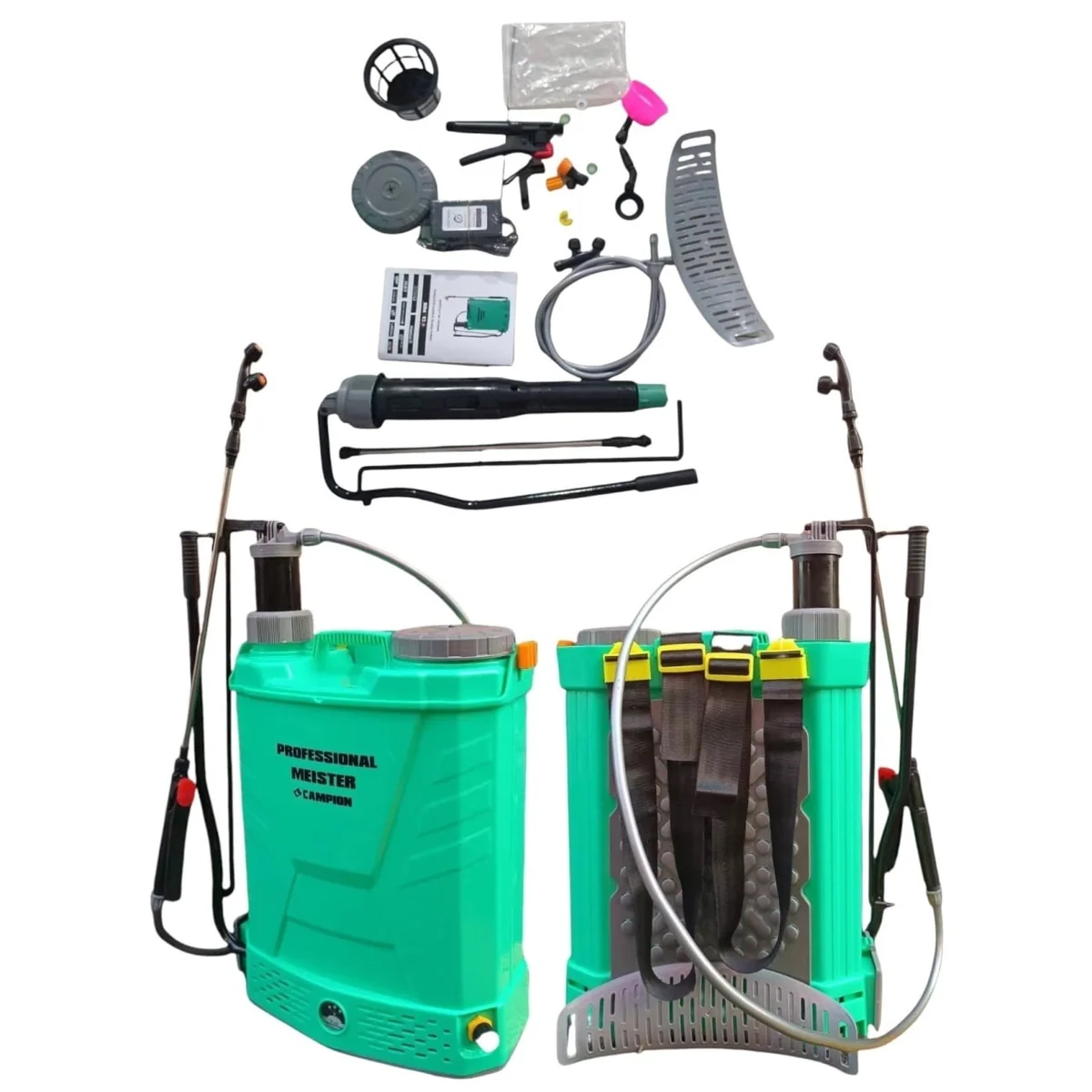 Pompa De Stropit Electrica Cu Acumulator CMP1759, 16L, 12V 8Ah, Presiune Reglabila Pana La 4 Bar, Autonomie 3-5 Ore, Lance Telescopica Inox, DuzE Interschimbabile, Incarcator Inclus, Curele Captusite
