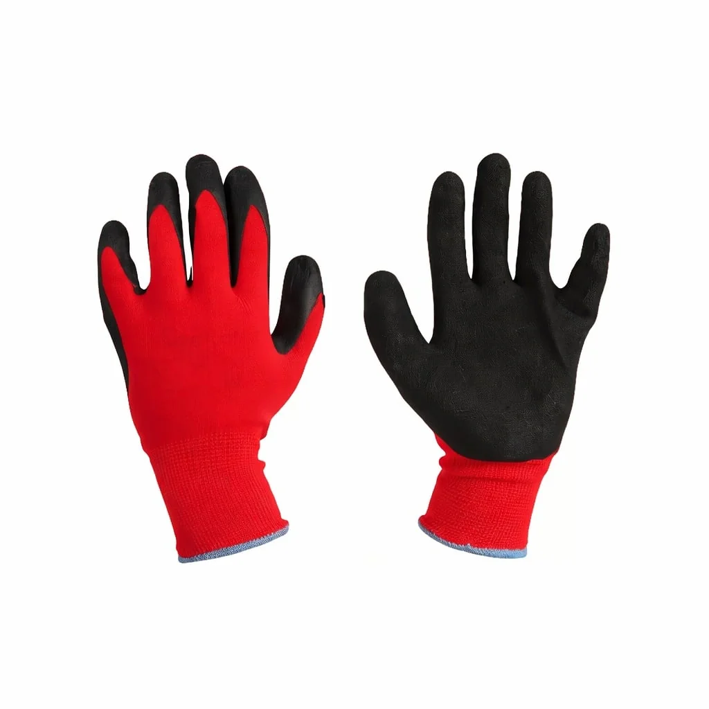 Manuși Protecție Roșu Negru CMP1721, Rezistente La Uzura, Antiderapante, Pentru Lucrări Mecanice Și Construcții