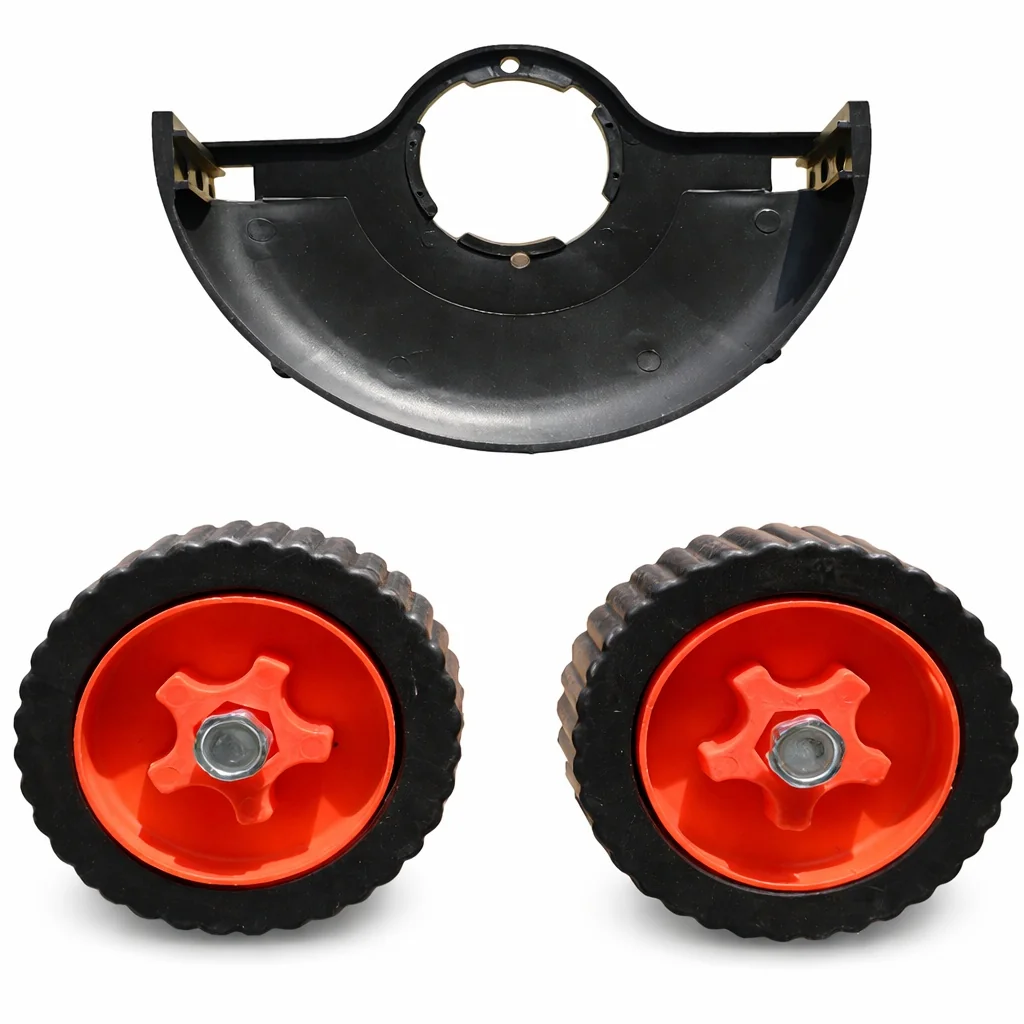Set 2 Roti Pentru Motocositoare Pe Baterii 1824, Kit Deplasare Si Stabilizare, Montaj Rapid, Compatibil Model 1824