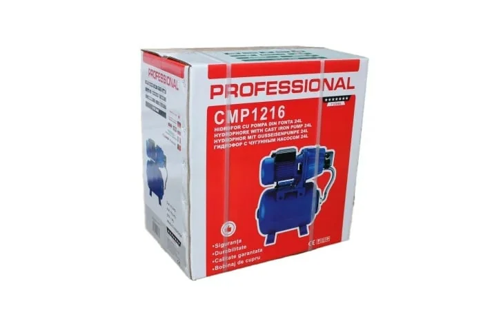 Hidrofor Cu Pompa Din Fonta Autojet100S CMP1216, Vas 24L, 1500W, Debit 65L/Min, Inaltime Refulare 65M, 2860Rpm, 220V