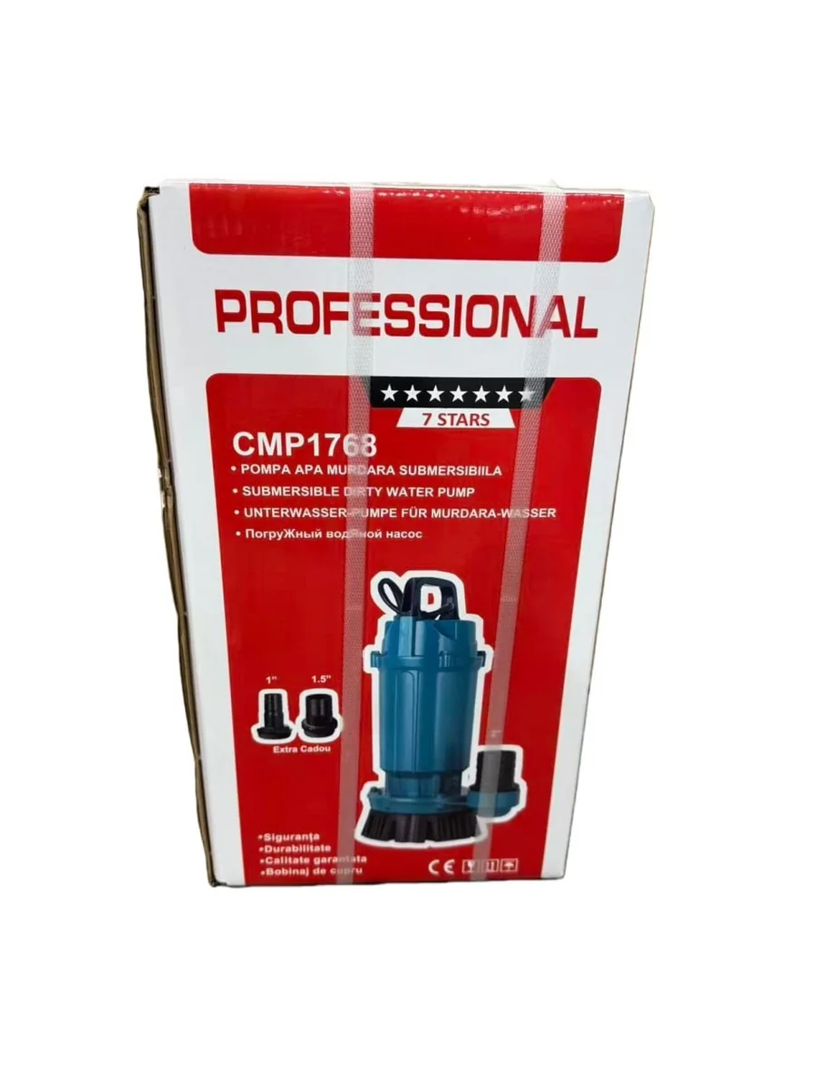 Pompa Submersibila Apa Curata Cmp1768 Qdx30-45-1.5, 1.5Kw, 2Hp, Debit 30 Mc/H, Inaltime Refulare 45m, Iesire 2" / 1.5" / 1", 2860Rpm, 110-220V, Fara Plutitor