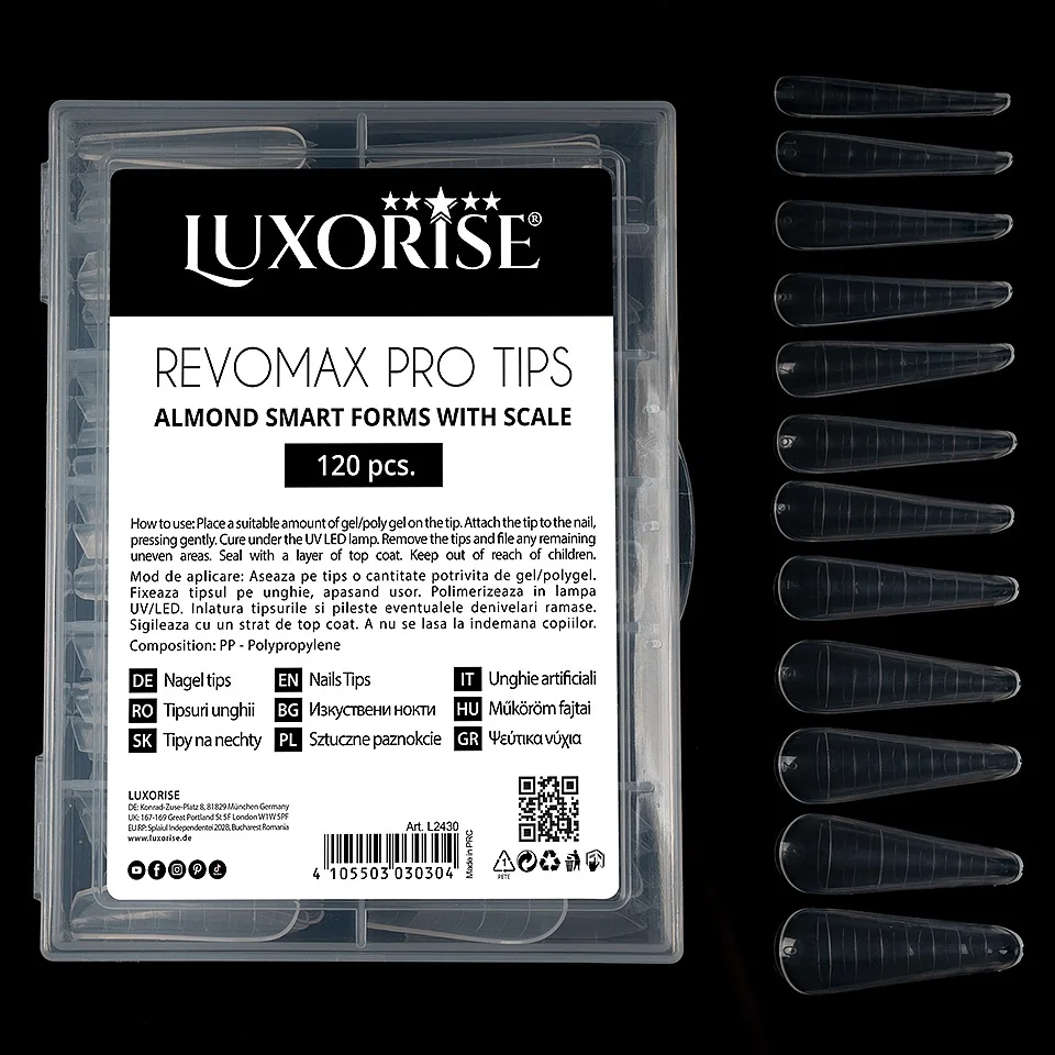 Tipsuri Reutilizabile REVOMAX PRO TIPS LUXORISE - model Migdala, 120 buc