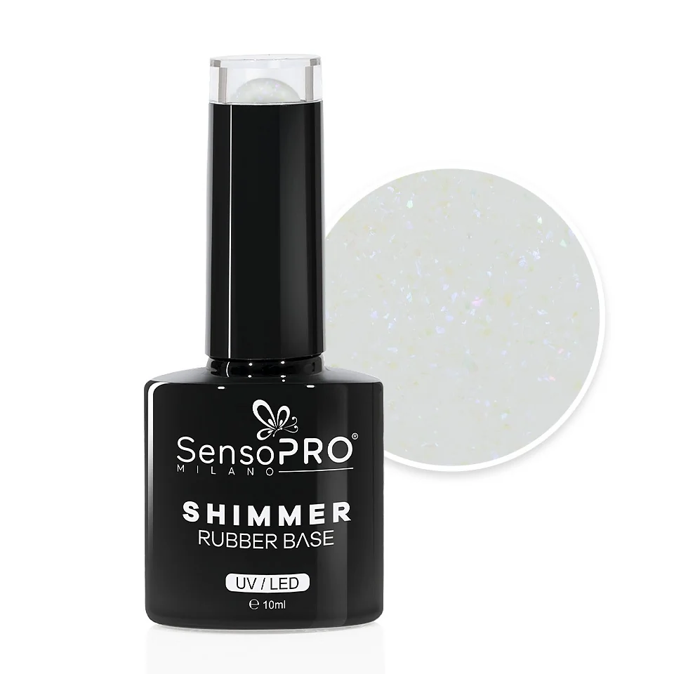 Shimmer Rubber Base SensoPRO Milano - #20 Milky White, 10ml