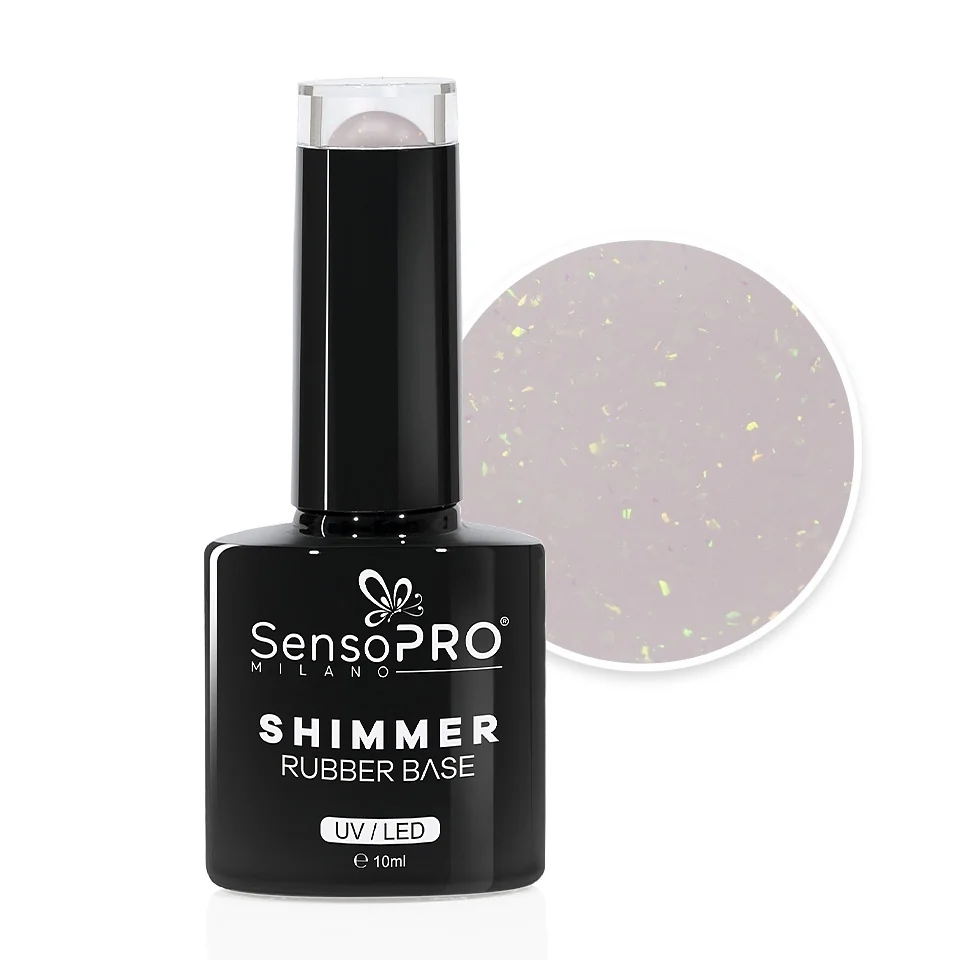 Shimmer Rubber Base SensoPRO Milano - #23 Natural Ivory, 10ml