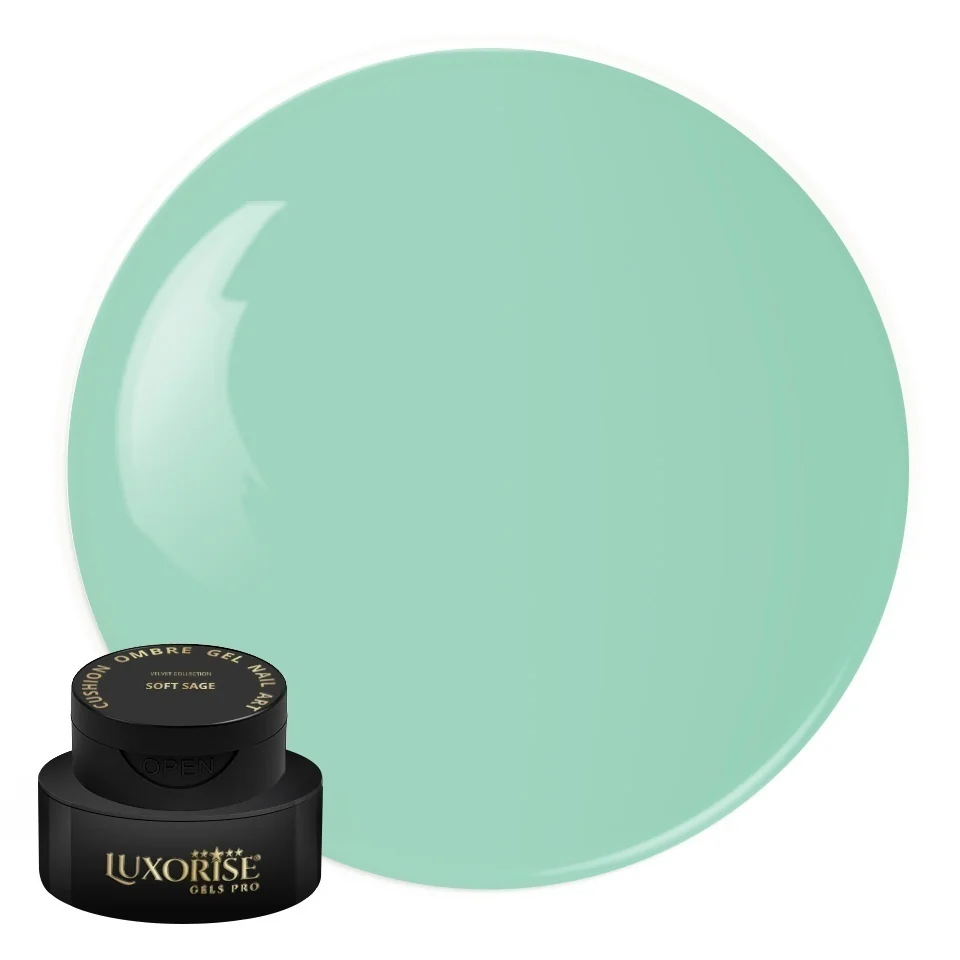 Gel UV Nail Art Babyboomer LUXORISE Cushion Ombre Velvet - Soft Sage, 2ml