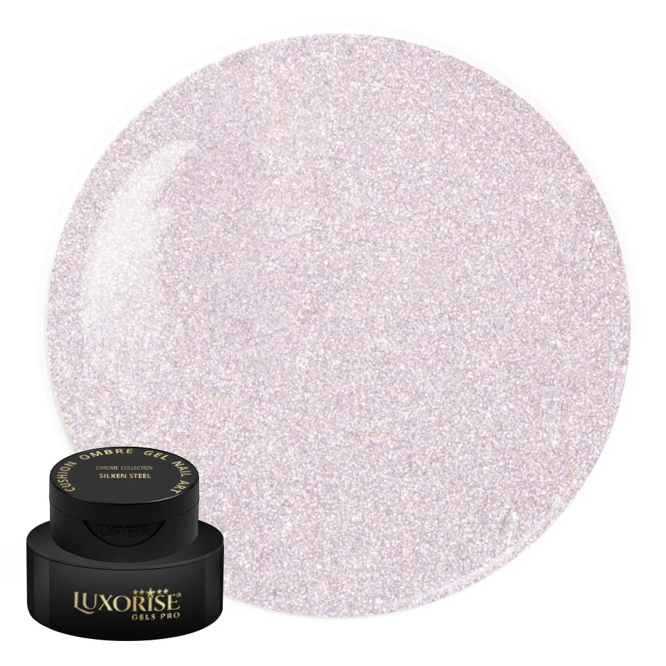 Gel UV Nail Art Babyboomer LUXORISE Cushion Ombre Chrome - Silken Steel, 2ml