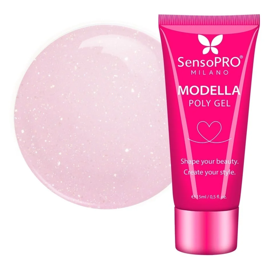Polygel MODELLA SensoPRO Milano - Rose Twinkle, 15ml
