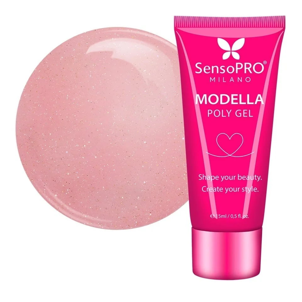 Polygel MODELLA SensoPRO Milano - Rosé Glow, 15ml