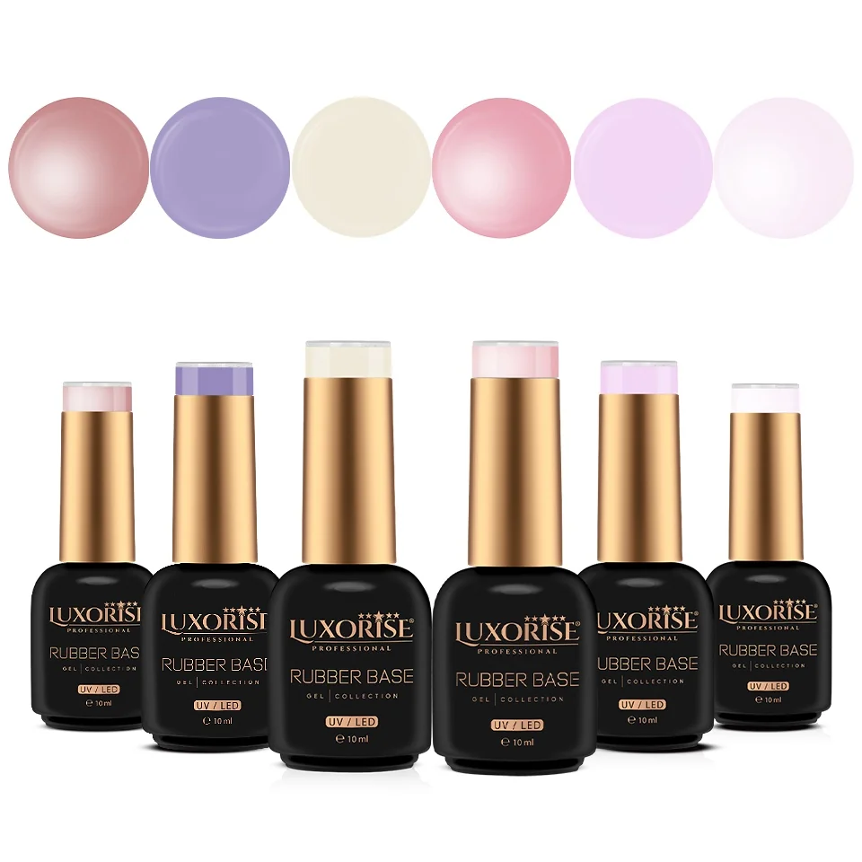 Set 6 Rubber Base 10ml LUXORISE, Glam Crush