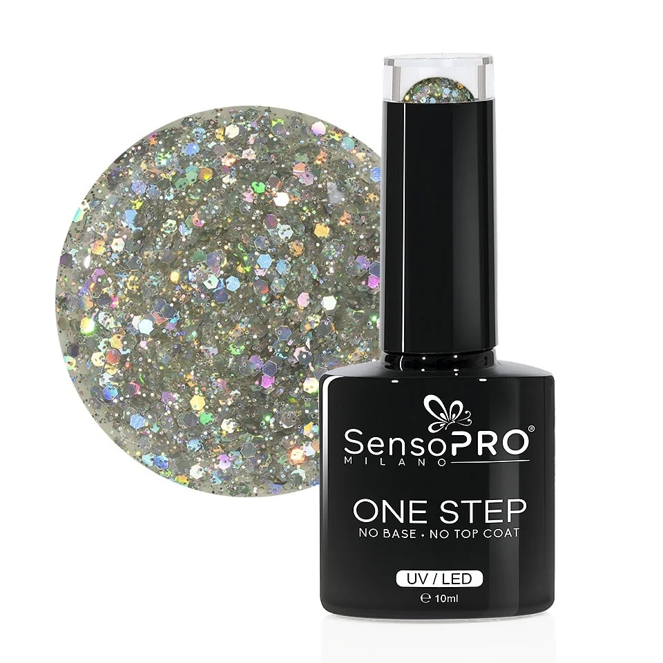 Oja Semipermanenta SensoPRO Milano One Step 10ml culoare Argintiu- 028 Jewelry Glow