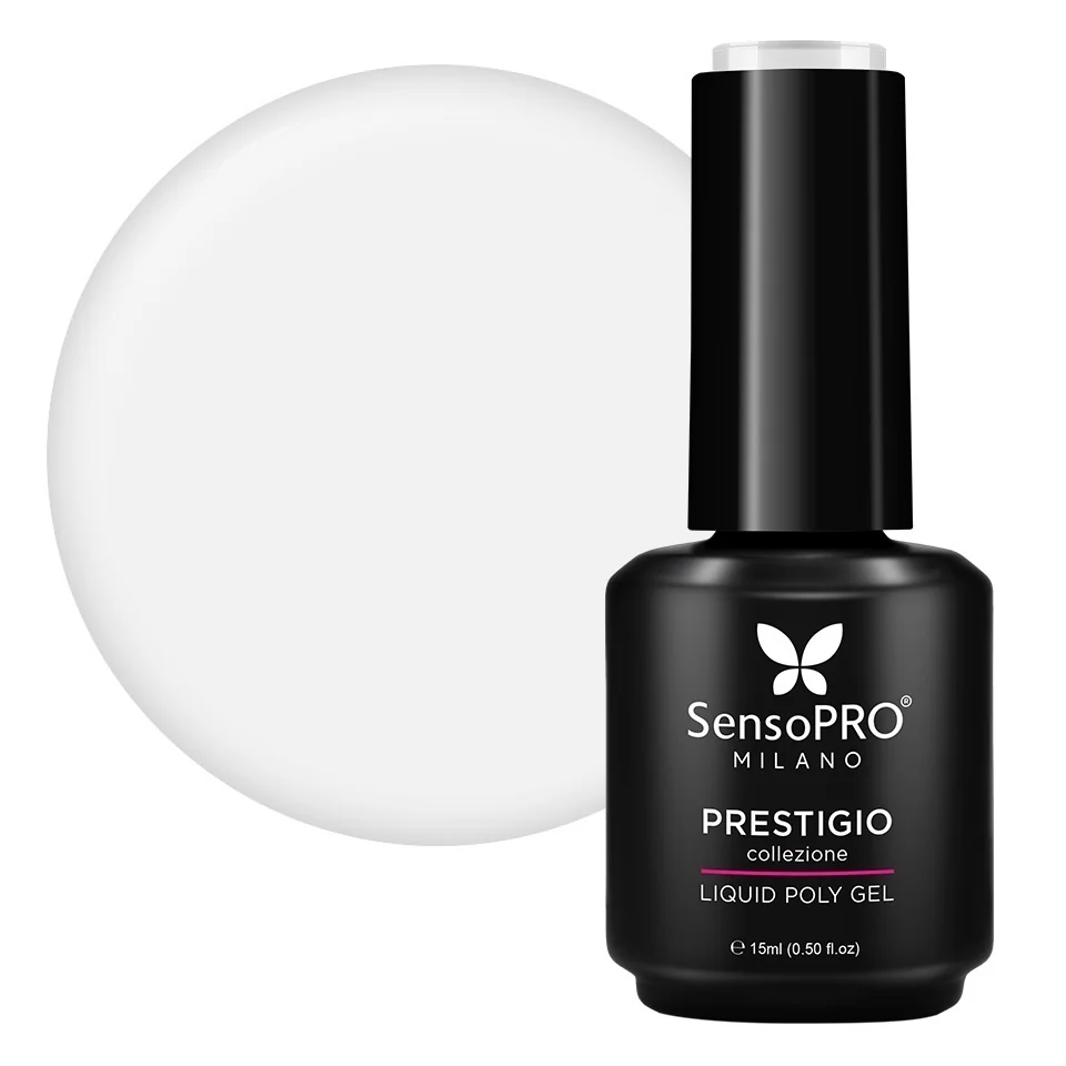 Polygel Lichid SensoPRO Milano PRESTIGIO, True White, 15ml