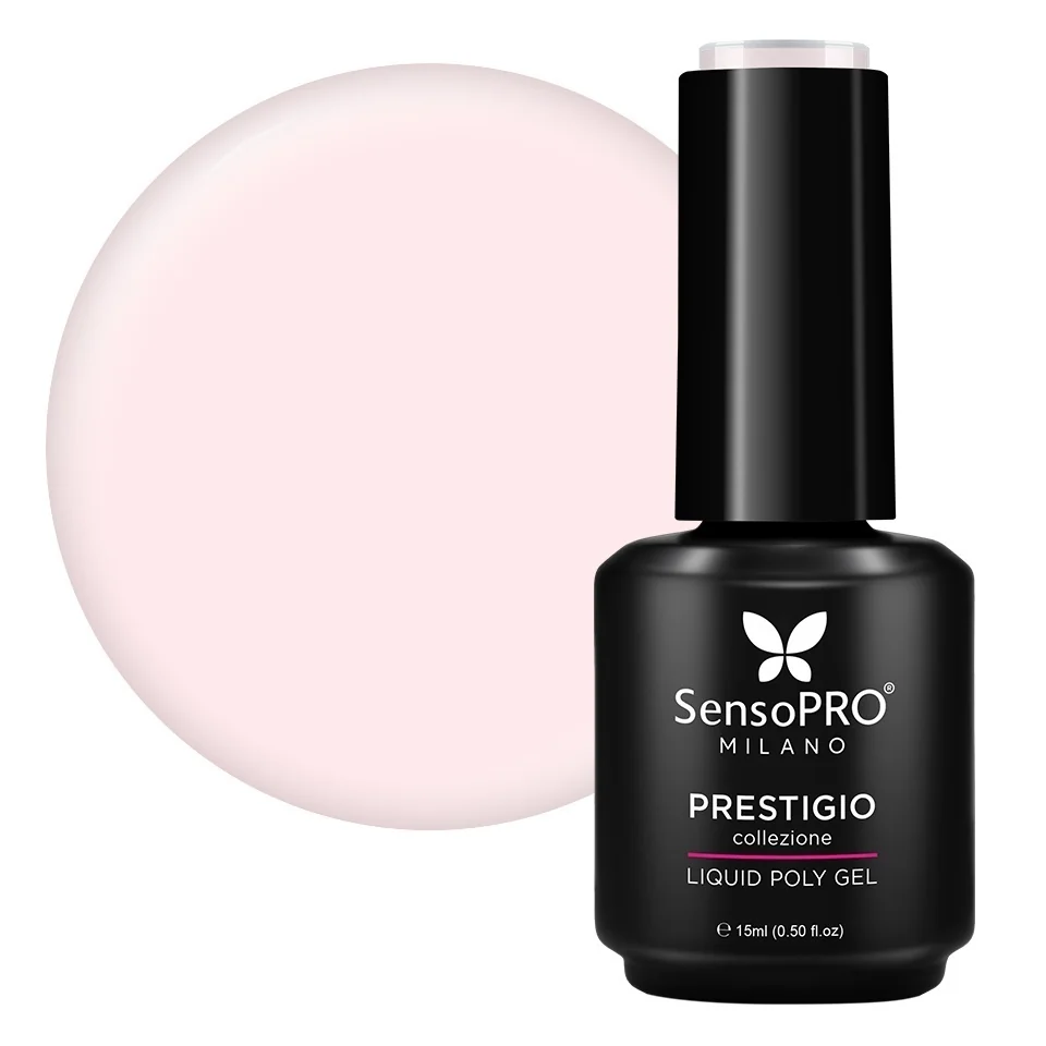 Polygel Lichid SensoPRO Milano PRESTIGIO, Milky Pink, 15ml