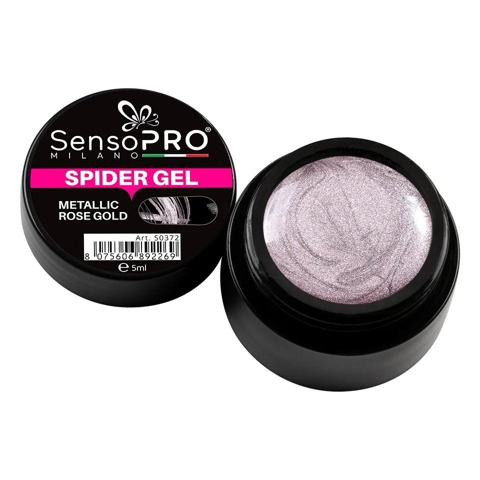 Spider Gel SensoPRO Metallic Rose Gold, 5 ml