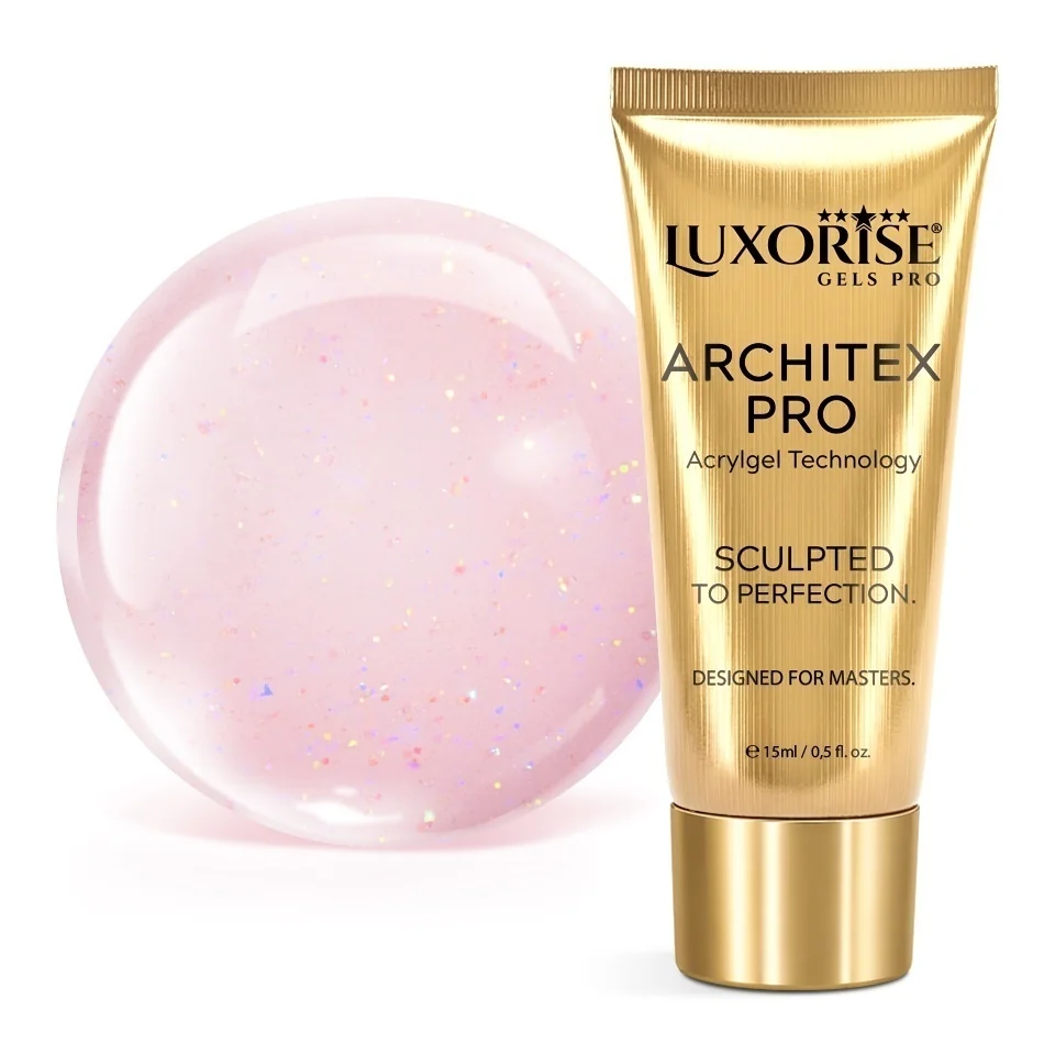 Polygel LUXORISE ARCHITEX PRO - Intense Elegance Collection, Rose Gleam, 15ml