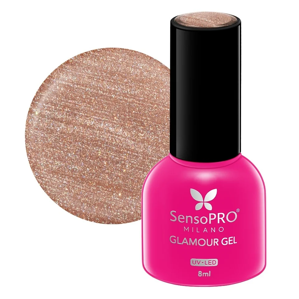 Oja Semipermanenta Glamour Gel SensoPRO Milano 8ml, Sparkle Red #53
