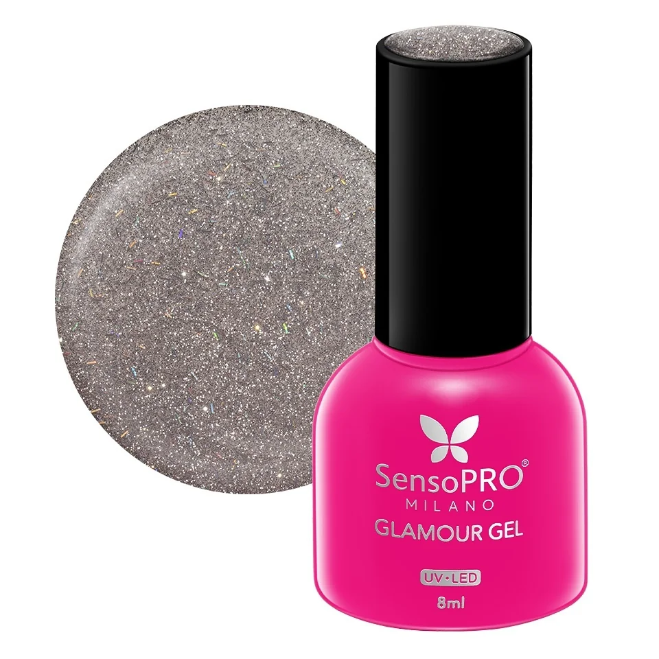 Oja Semipermanenta Glamour Gel SensoPRO Milano 8ml, Platinum Dust #110