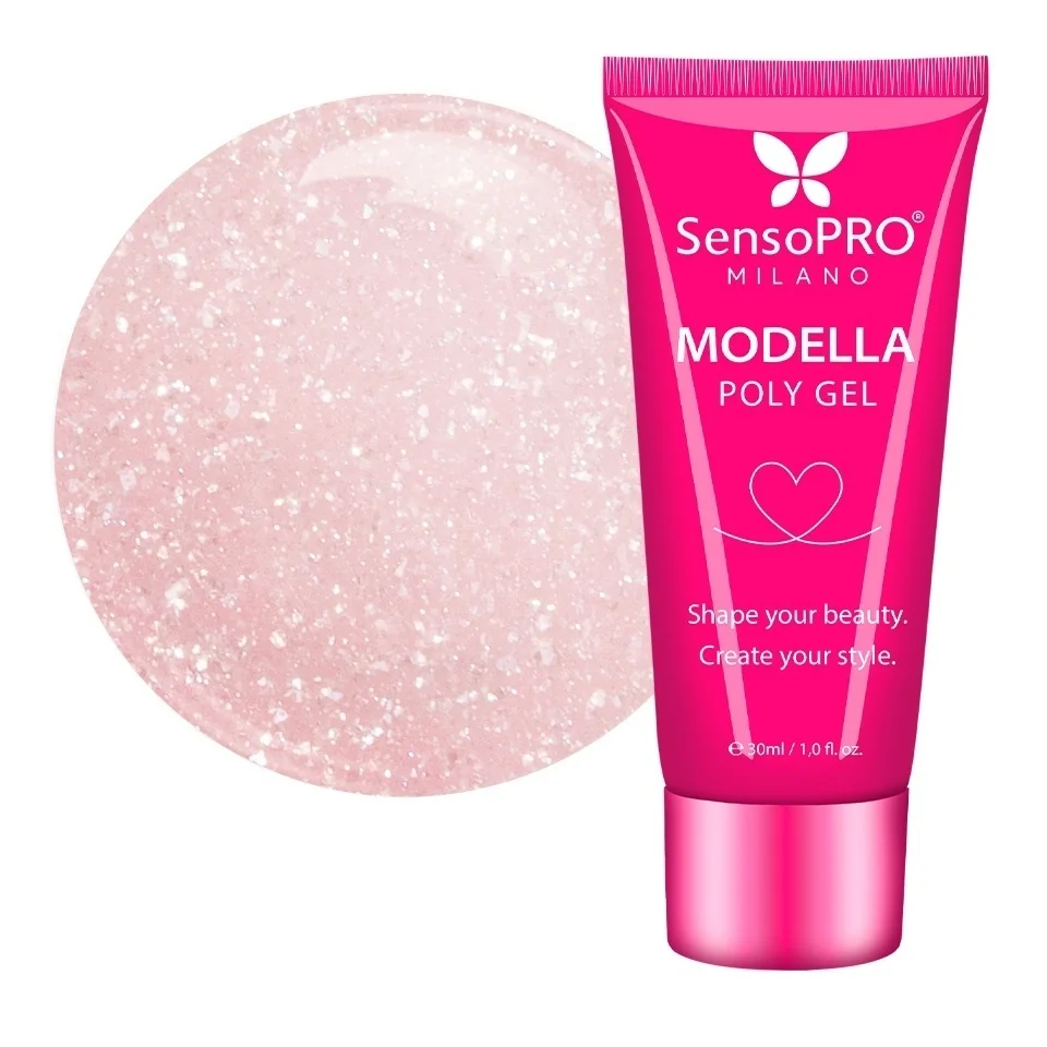 Polygel MODELLA SensoPRO Milano - Rosé Gleam, 30ml