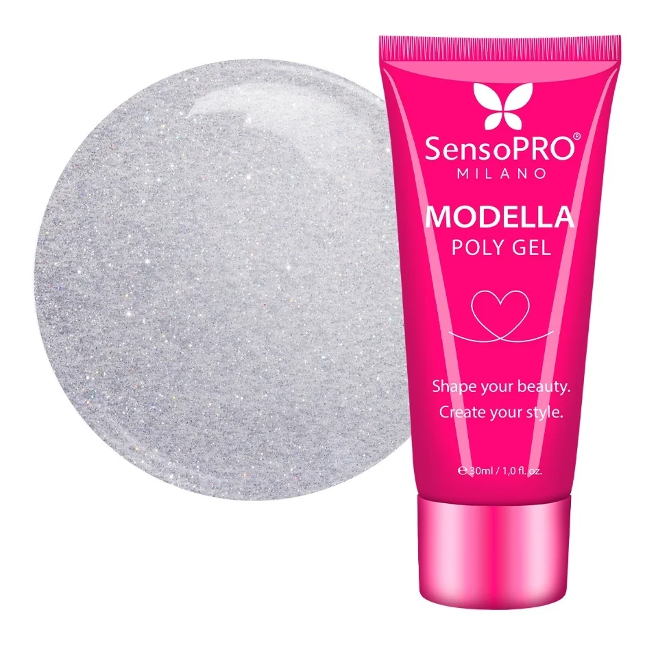Polygel MODELLA SensoPRO Milano - Silver Luxe, 30ml