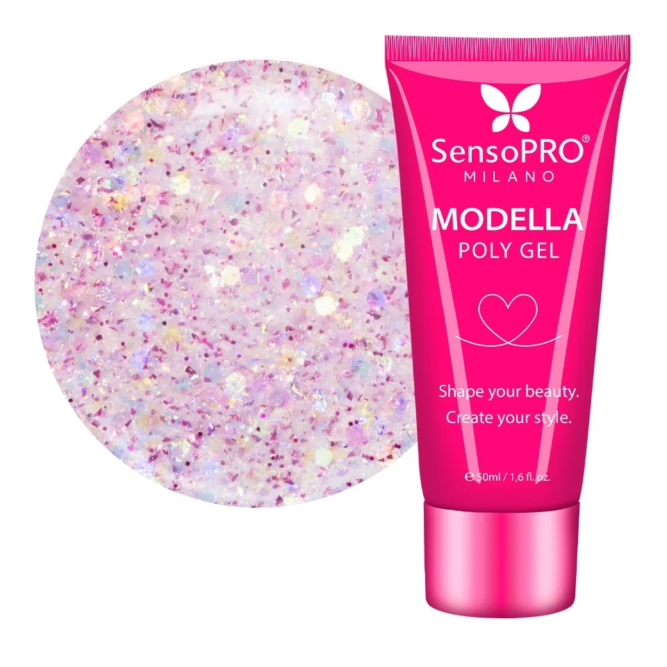 Polygel MODELLA SensoPRO Milano - Aurora Rose, 50ml