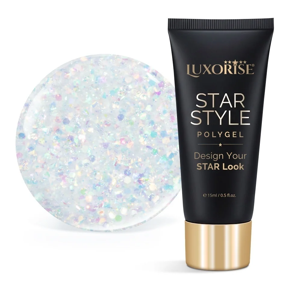 Polygel LUXORISE STAR STYLE - STAR VIBE Collection, Crystal Confetti, 15ml